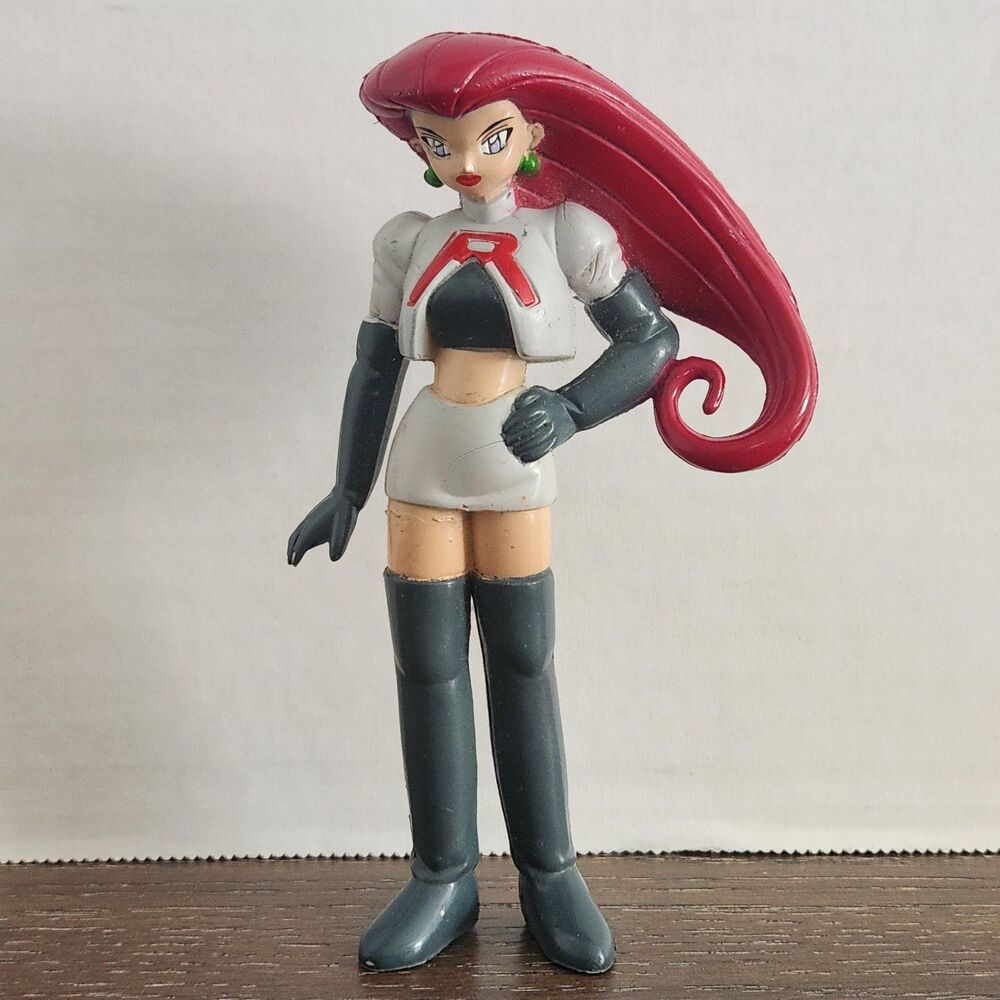 Vintage 1998 Pokémon Team Rocket Jesse Trainer Static PVC Figure by TOMY
